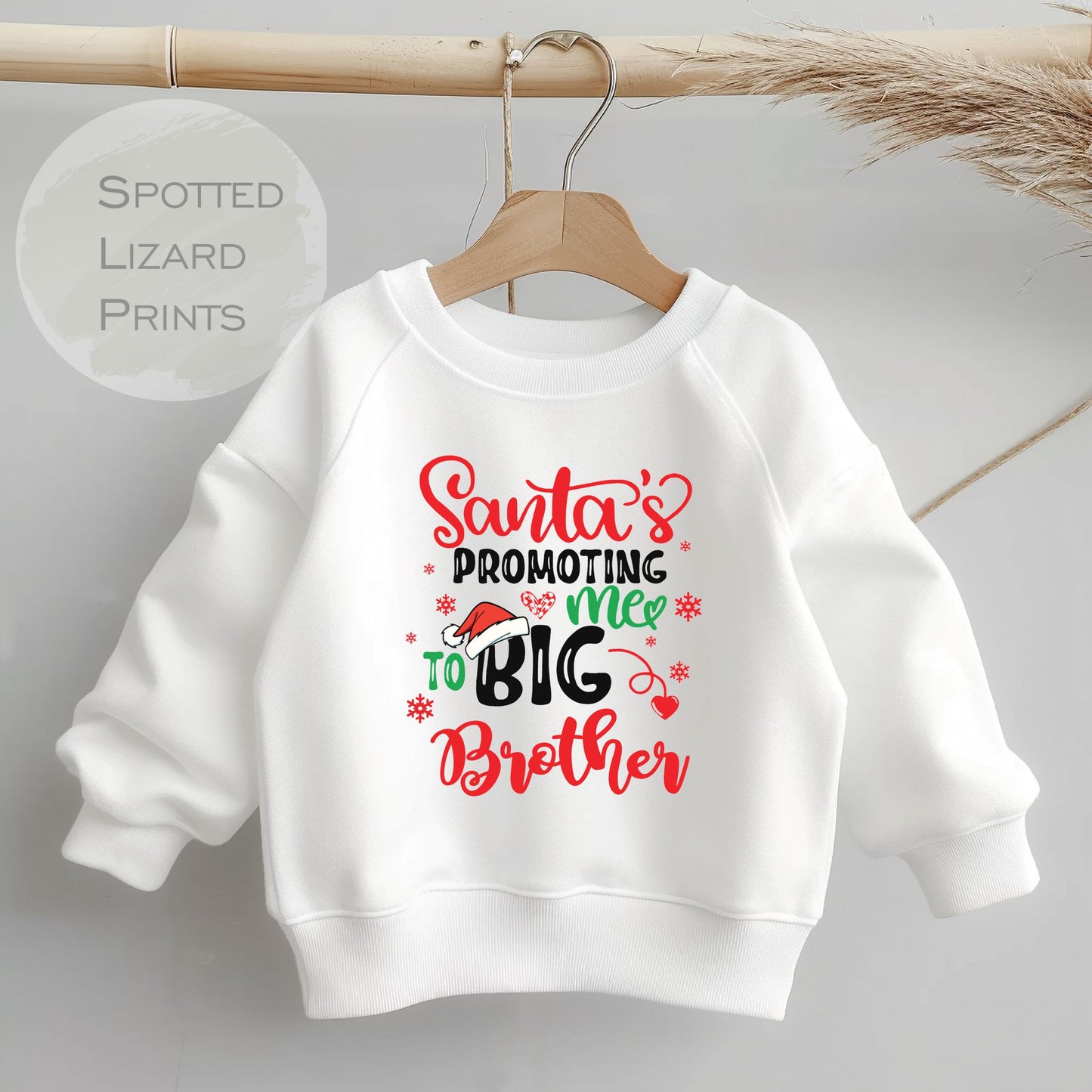 big sister sweatshirt Santa's promoting me to big sister jumper pregnancy reveal christmas baby reveal (Copy)