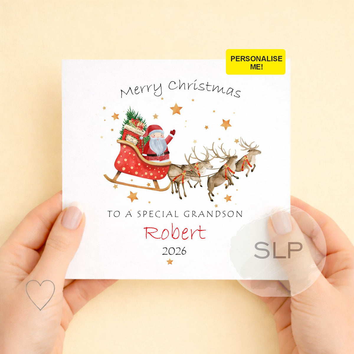 Personalised Grandson or Granddaughter Christmas Card