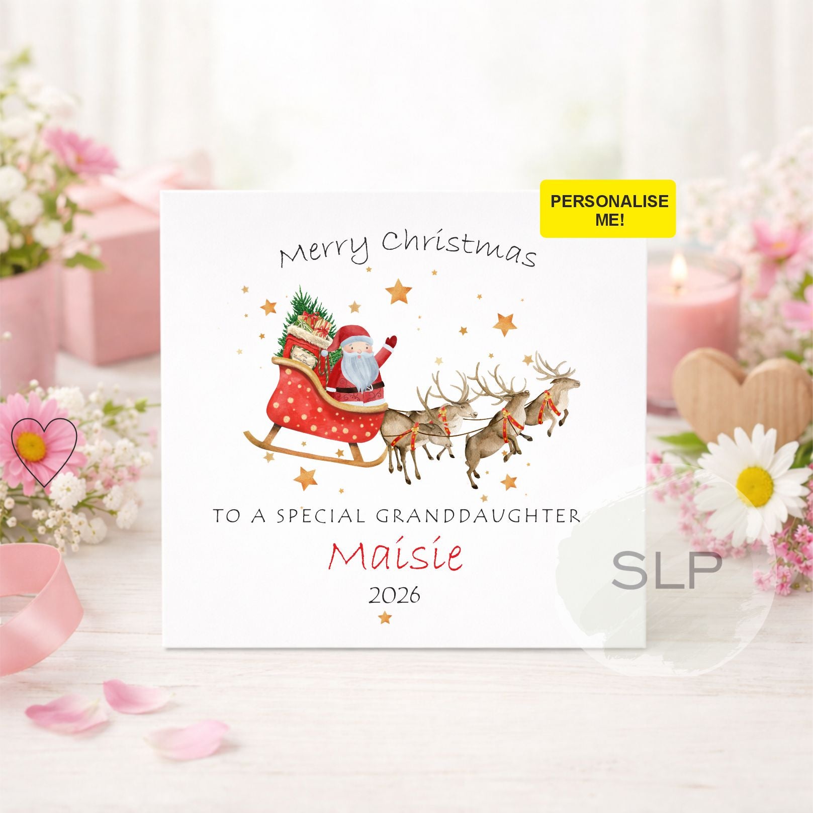 Personalised Grandson or Granddaughter Christmas Card