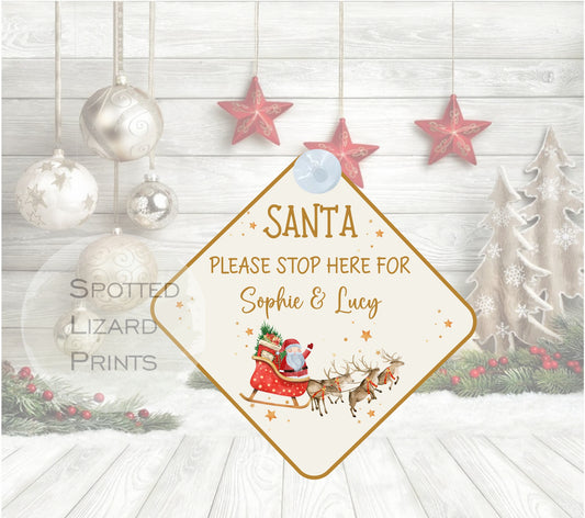 Santa stop here sign