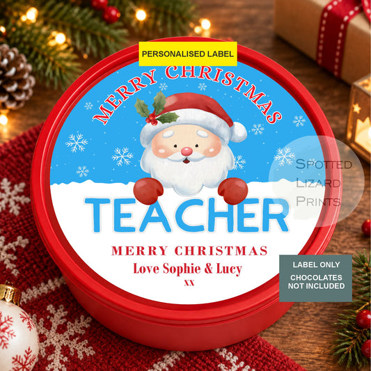 Personalise Your Christmas Chocolate Tub Label