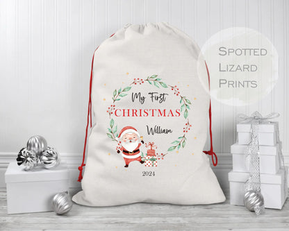 My first Christmas personalised Santa Sack