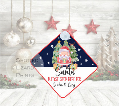 Santa stop here sign