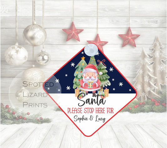 Santa stop here sign