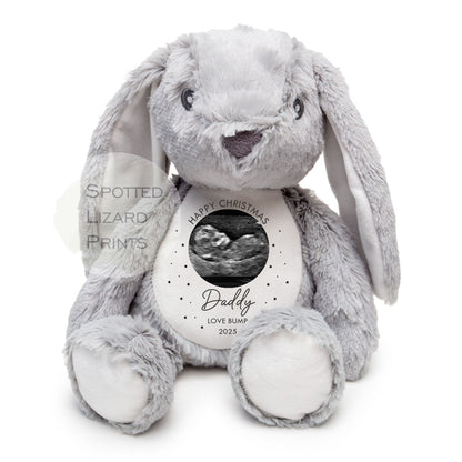 Christmas gift for new born Babies. Personalised soft toy. Baby scan image printed on.
