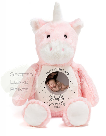 Christmas gift for new born Babies. Personalised soft toy. Baby scan image printed on.