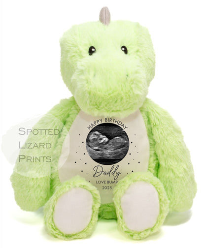 Happy Birthday Daddy Gift From Bump Bunny Soft Toy - Daddy Teddy Bear - Baby Scan Teddy - Birthday Gift From Bump, First Birthday Daddy Gift