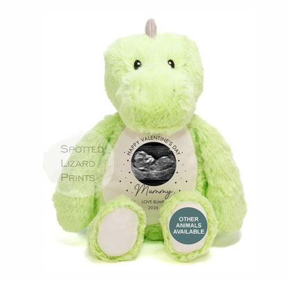 Valentines Day Gift From Bump Bunny Soft Toy - Mummy Teddy Bear - Baby Scan Teddy - Valentine's Day From Bump - Bumps First Valentines Day