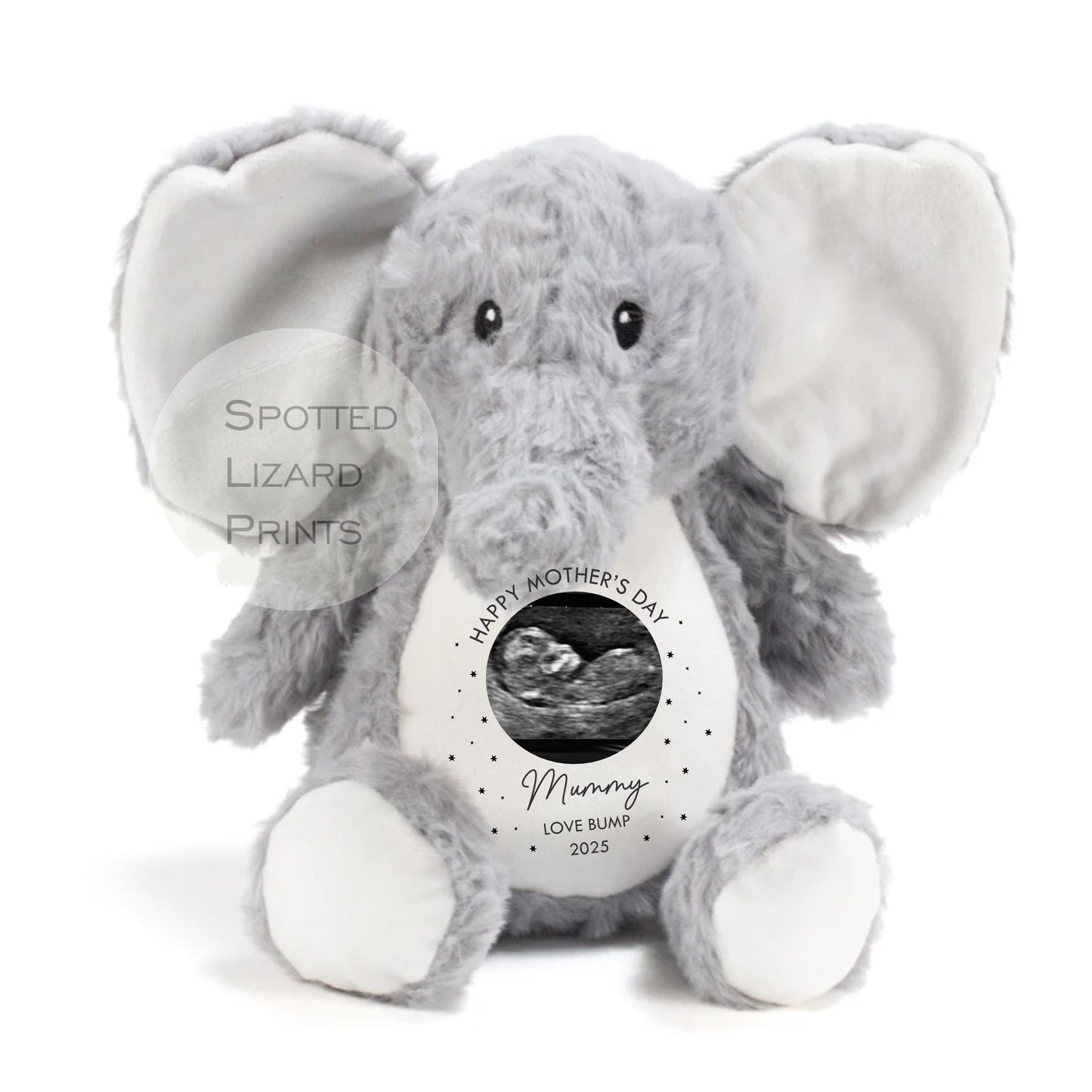 Mothers Day Gift From Bump Bunny Soft Toy - Mummy Teddy Bear - Baby Scan Teddy - Mothers Day From Bump - First Mothers Day Gift