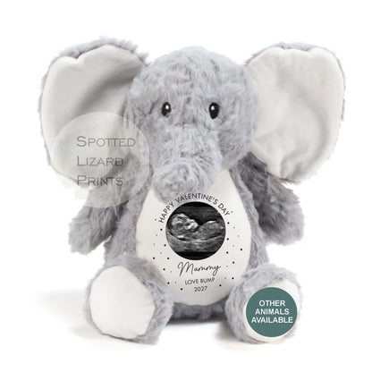 Valentines Day Gift From Bump Bunny Soft Toy - Mummy Teddy Bear - Baby Scan Teddy - Valentine's Day From Bump - Bumps First Valentines Day