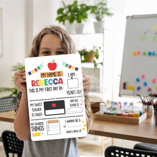 Personalised First Day of School Sign - School Journey Sign - First Day of Nursery - School Milestone Sign - First Day of Reception Gifts