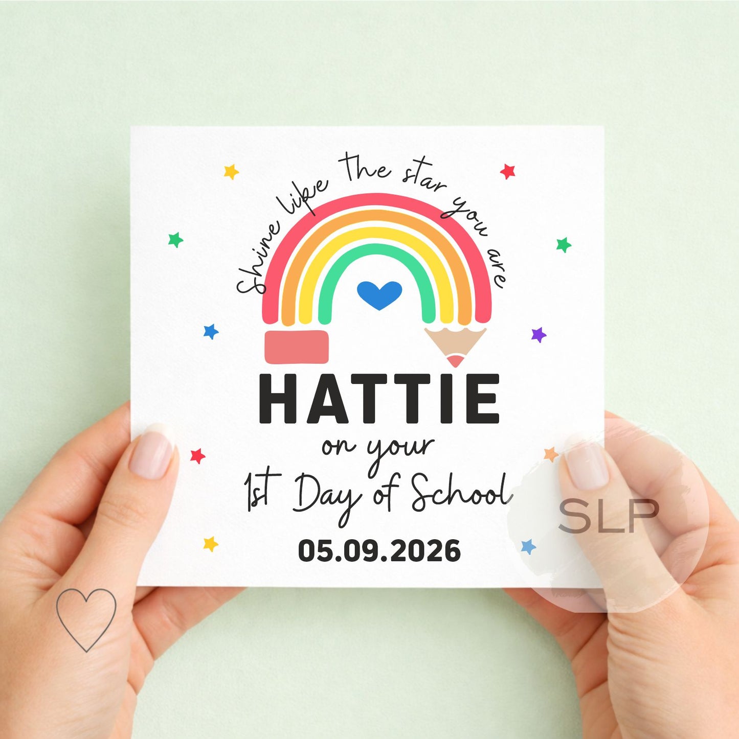 Personalised First Day of School Card | First Day at Nursery Card | Daughter / Son Back to School Card | Custom Name Keepsake