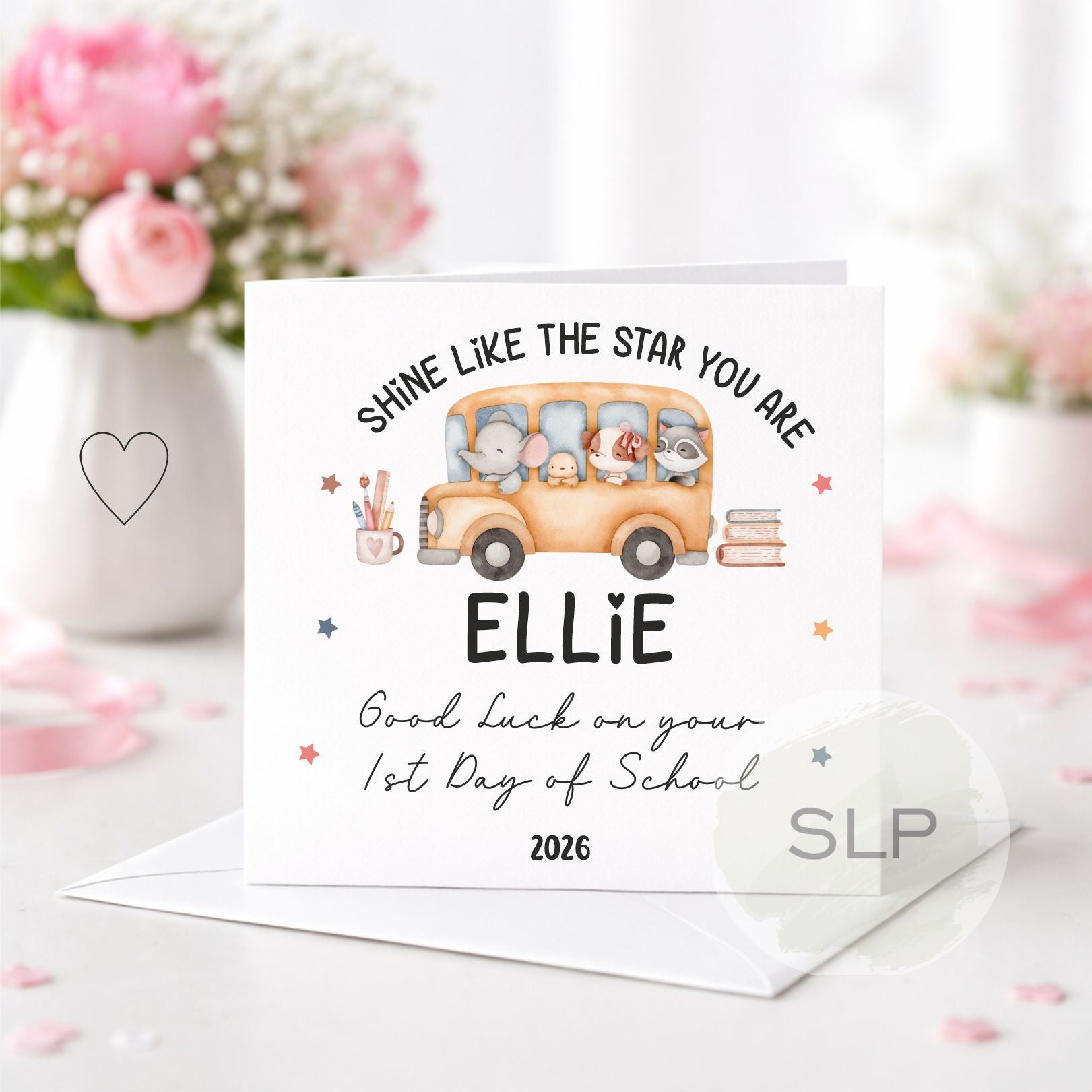 Personalised First Day of School Card | First Day at Nursery Card | Daughter / Son Back to School Card | Custom Name Keepsake
