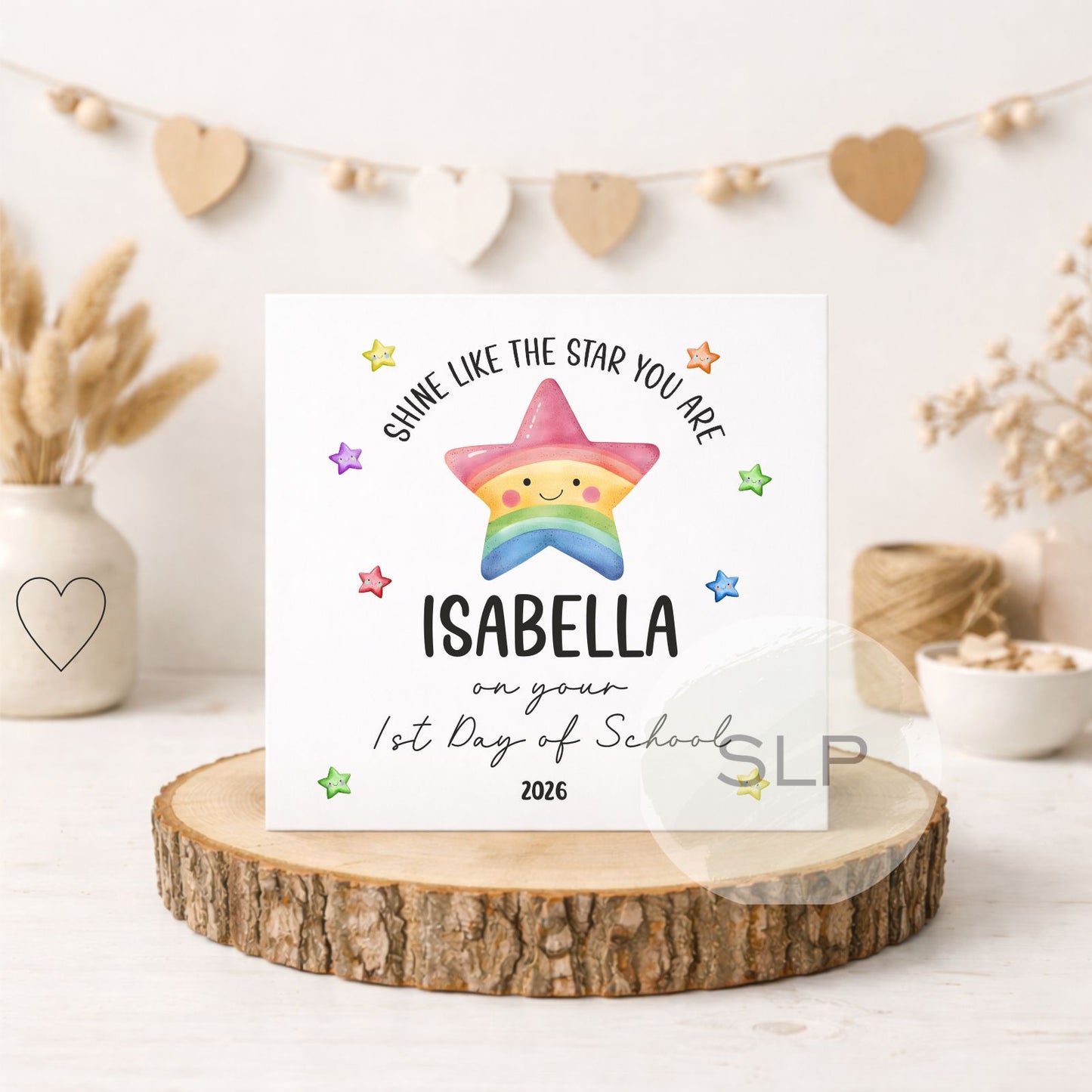 Personalised First Day of School Card | First Day at Nursery Card | Daughter / Son Back to School Card | Custom Name Keepsake