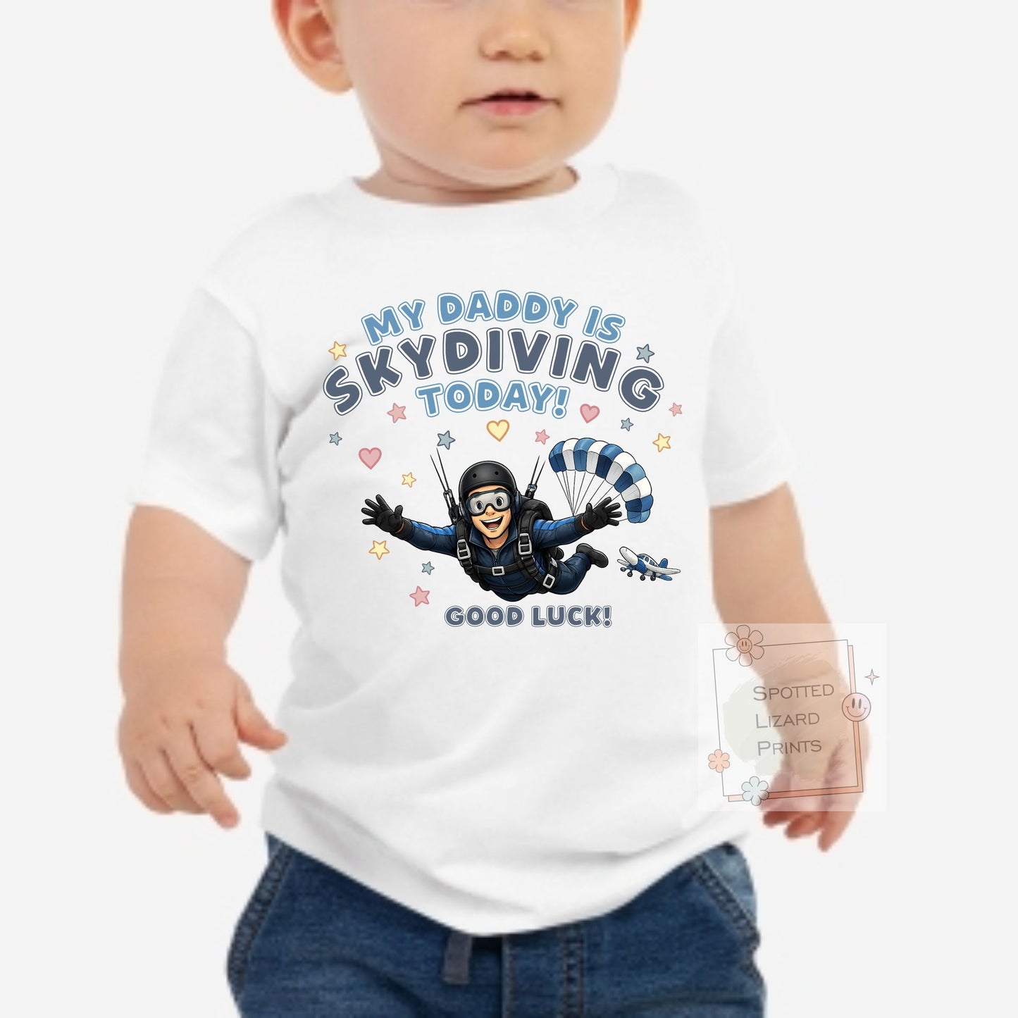Skydiving today Sweatshirt, Vest, Sleepsuit,  or T Shirt, Cheering for Daddy, Mummy, My Mum is Skydiving T Shirt, My Daddy is Skydiving