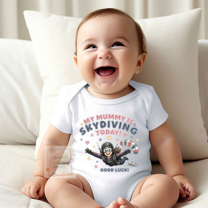 Skydiving today Sweatshirt, Vest, Sleepsuit,  or T Shirt, Cheering for Daddy, Mummy, My Mum is Skydiving T Shirt, My Daddy is Skydiving