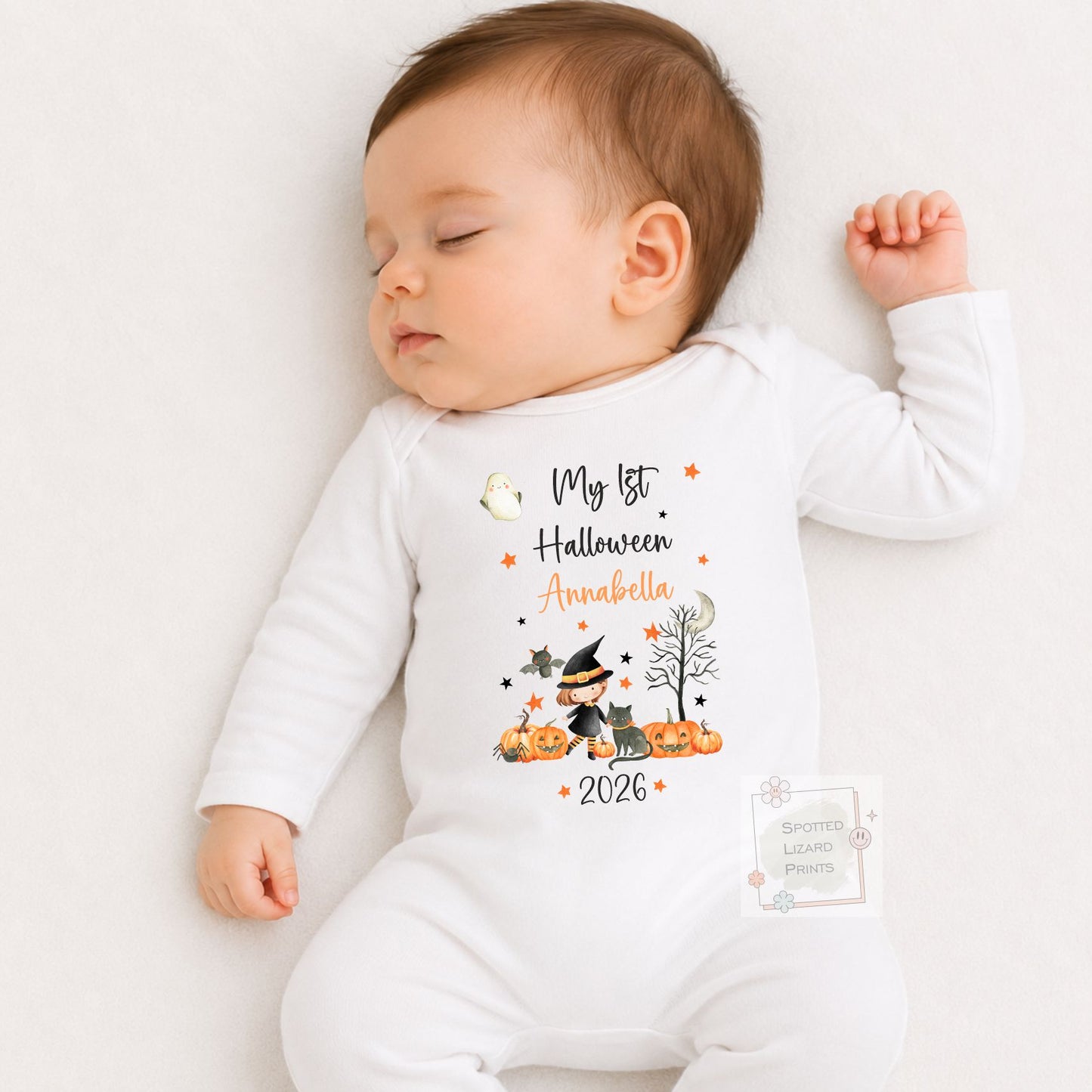 Personalised First Halloween Baby outfit | Baby Halloween Costume Gift | First Halloween Sleepsuit or Vest