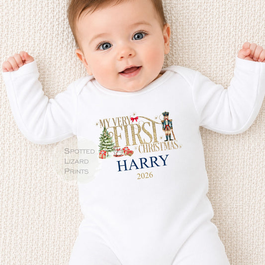Personalised First Christmas Baby Sleepsuit- My First Christmas Jumper - First Christmas Baby Vest, 1st Xmas, First Christmas Sweatshirt