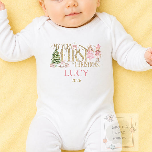Personalised First Christmas Baby Sleepsuit- My First Christmas Jumper - First Christmas Baby Vest, 1st Xmas, First Christmas Sweatshirt