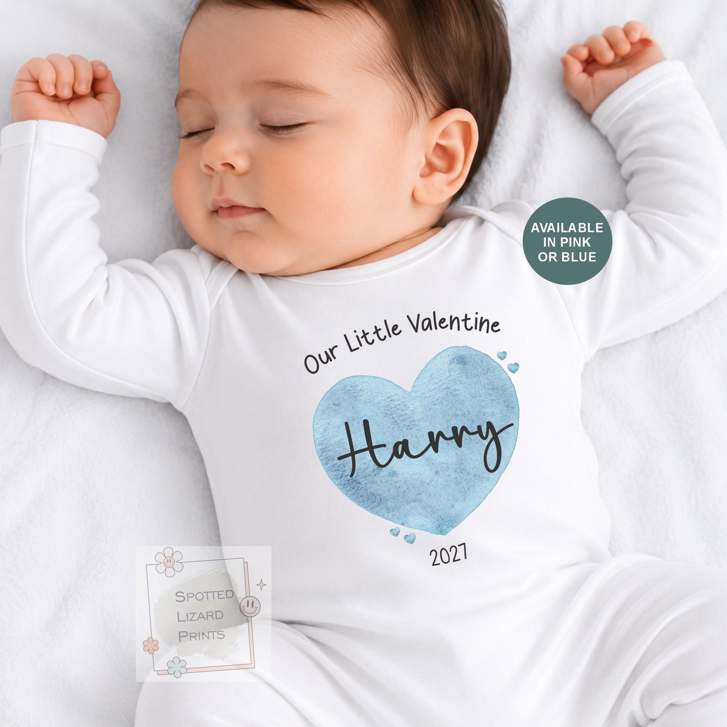 Personalised Our Little Valentine Baby Outfit, Custom Baby Bodysuit, First Valentine's Day Gift, Heart Name Romper, Baby Bib, Vest, T-Shirt