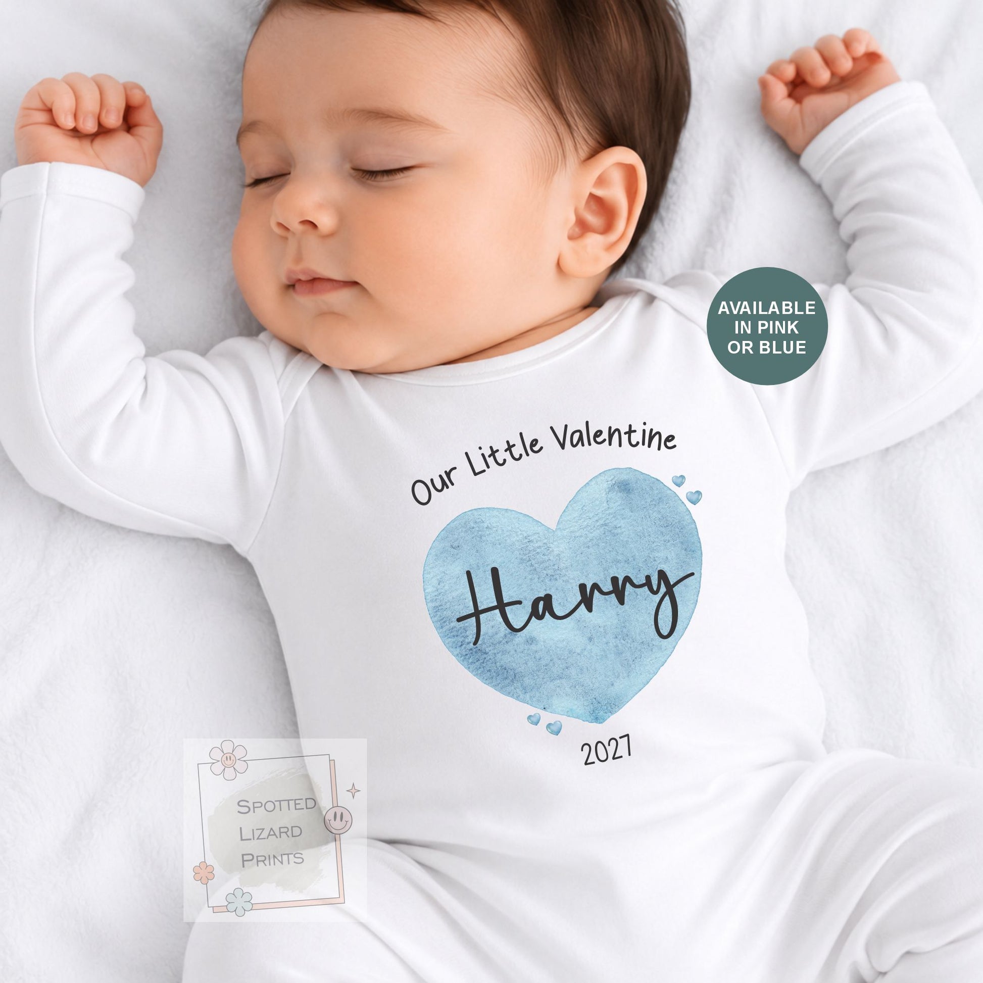 Personalised Our Little Valentine Baby Outfit, Custom Baby Bodysuit, First Valentine's Day Gift, Heart Name Romper, Baby Bib, Vest, T-Shirt