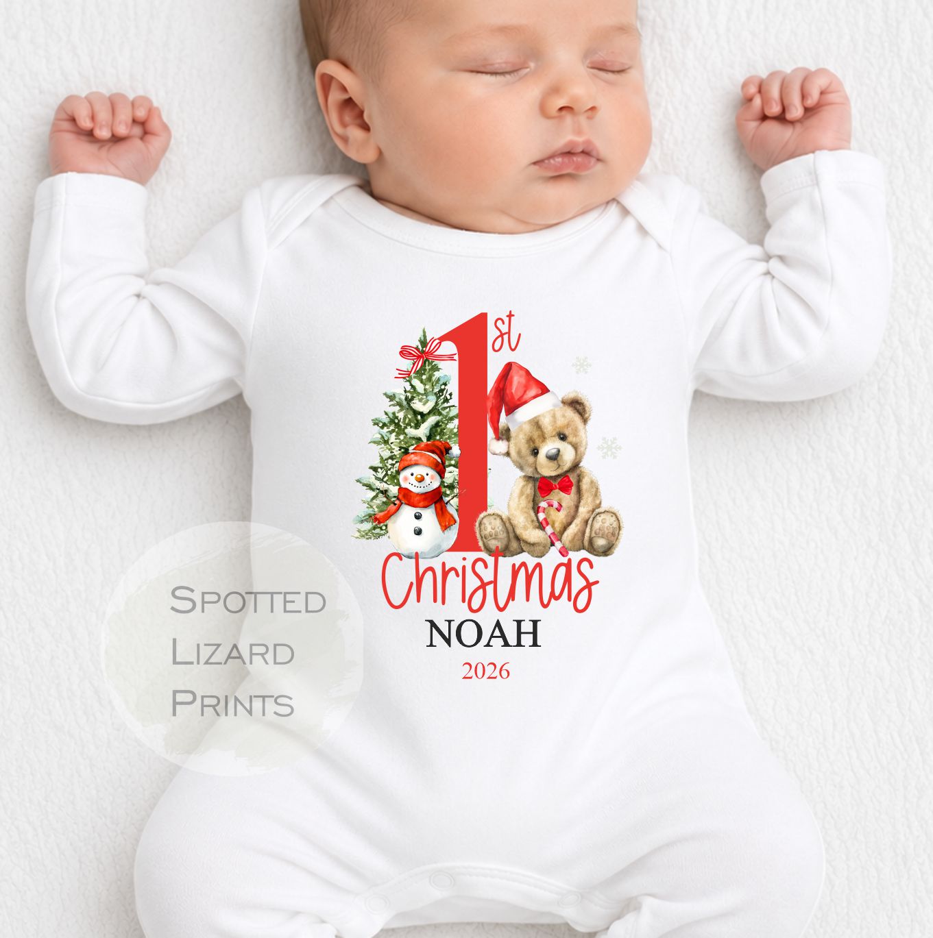 Personalised First Christmas Baby Outfit- My First Christmas Sleepsuit, Vest T-shirt, First Christmas Pyjamas First Christmas Sweatshirt