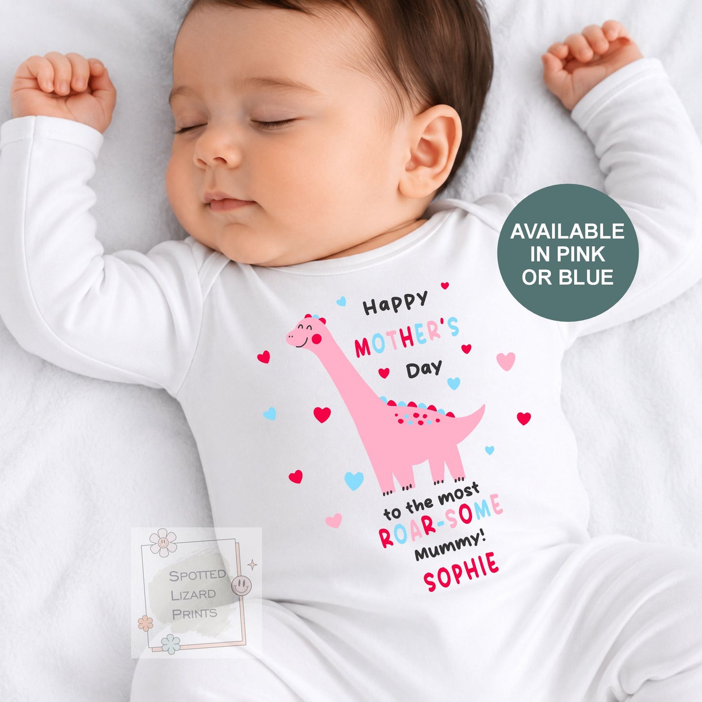 Personalized First Mother's Day Baby Bodysuit, Custom Dinosaur Baby Vest, Roarsome Mummy Gift, Mother's Day Baby Outfit, Baby Shower Gift
