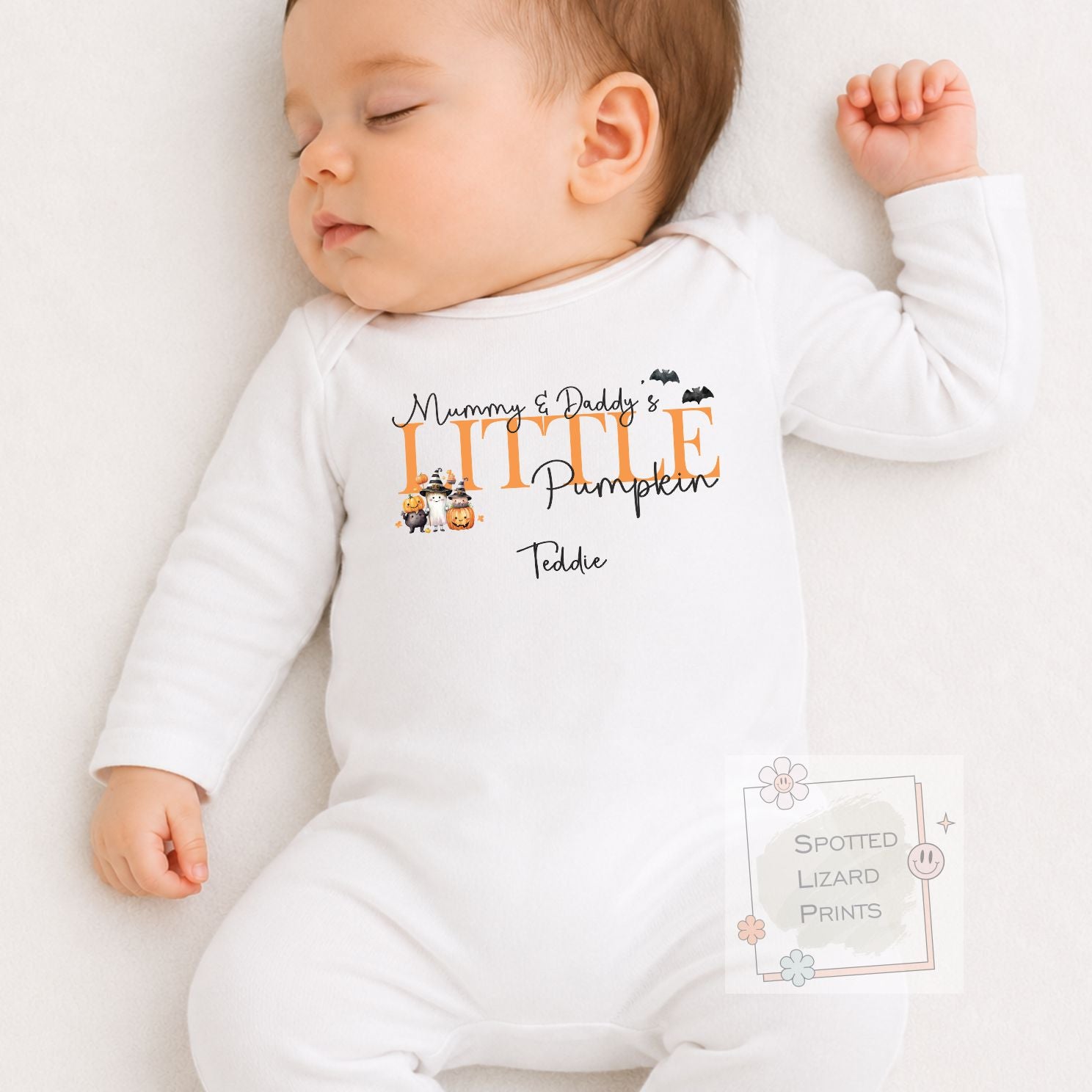 Personalised Mummy & Daddy's Little Pumpkin Baby Outfit, Baby Halloween Costume Gift Personalised First Halloween