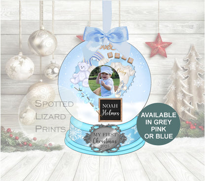 My first christmas personalised snow globe bauble
