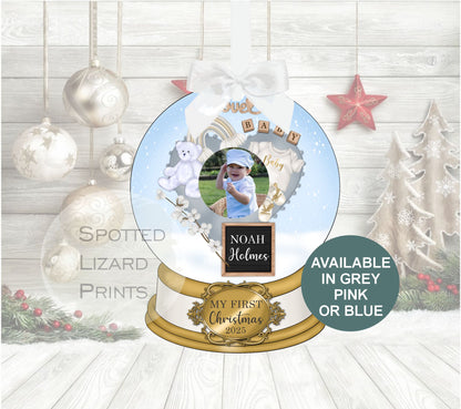 My first christmas personalised snow globe bauble