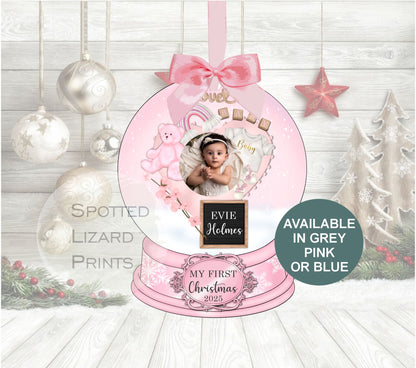 My first christmas personalised snow globe bauble