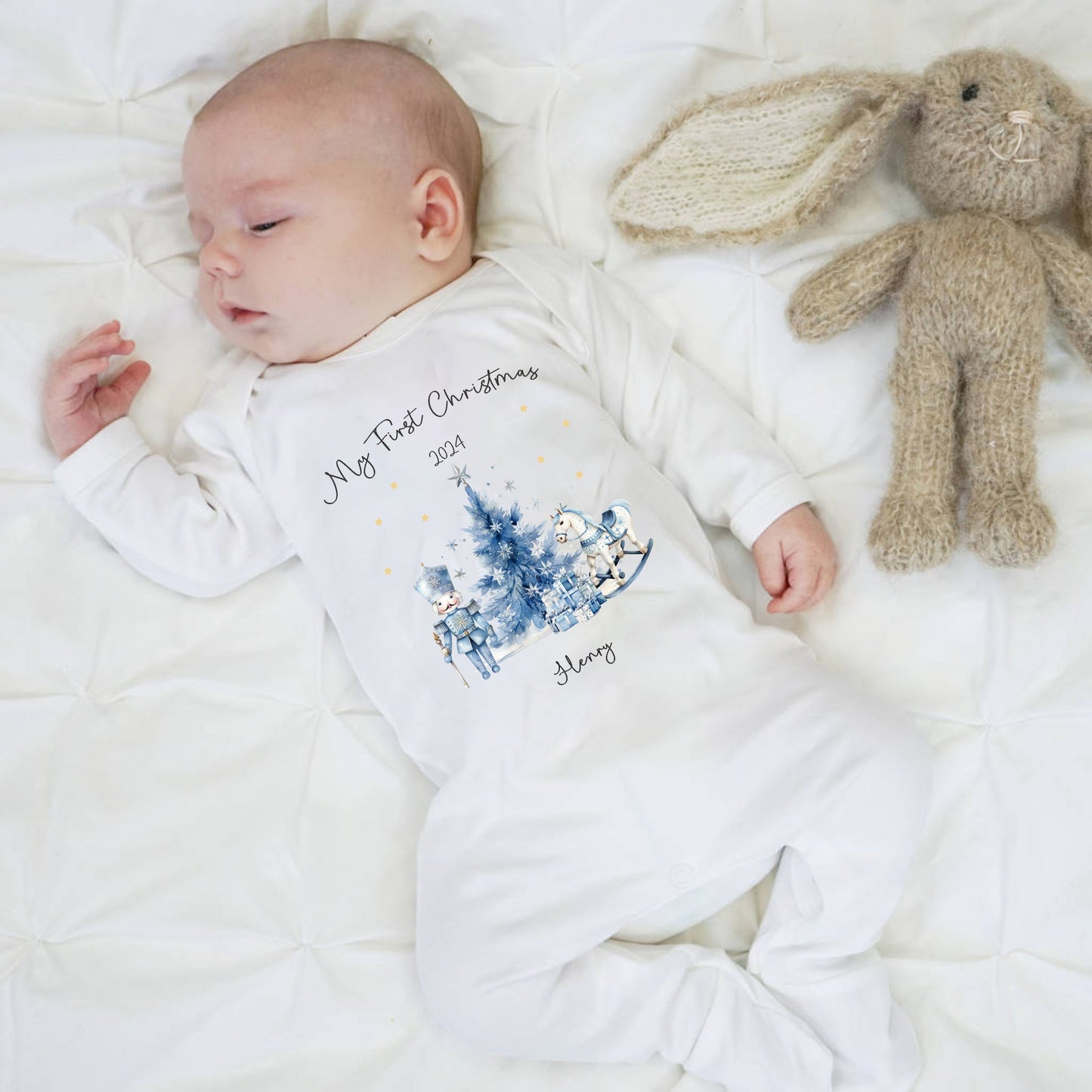 My first Christmas baby sleepsuit