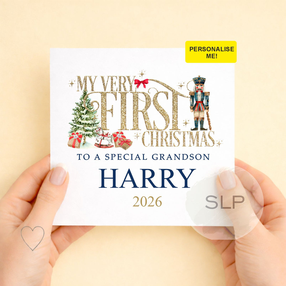 Personalised Grandson First Christmas Card | Nutcracker