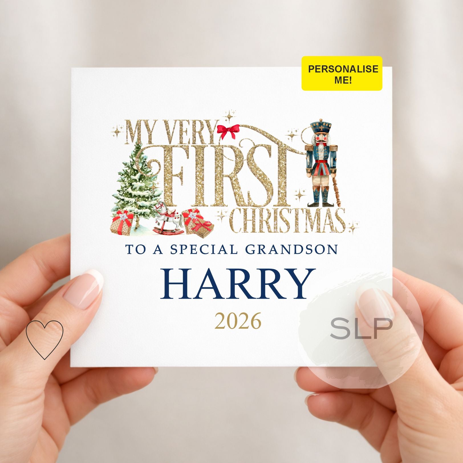 Personalised Grandson First Christmas Card | Nutcracker