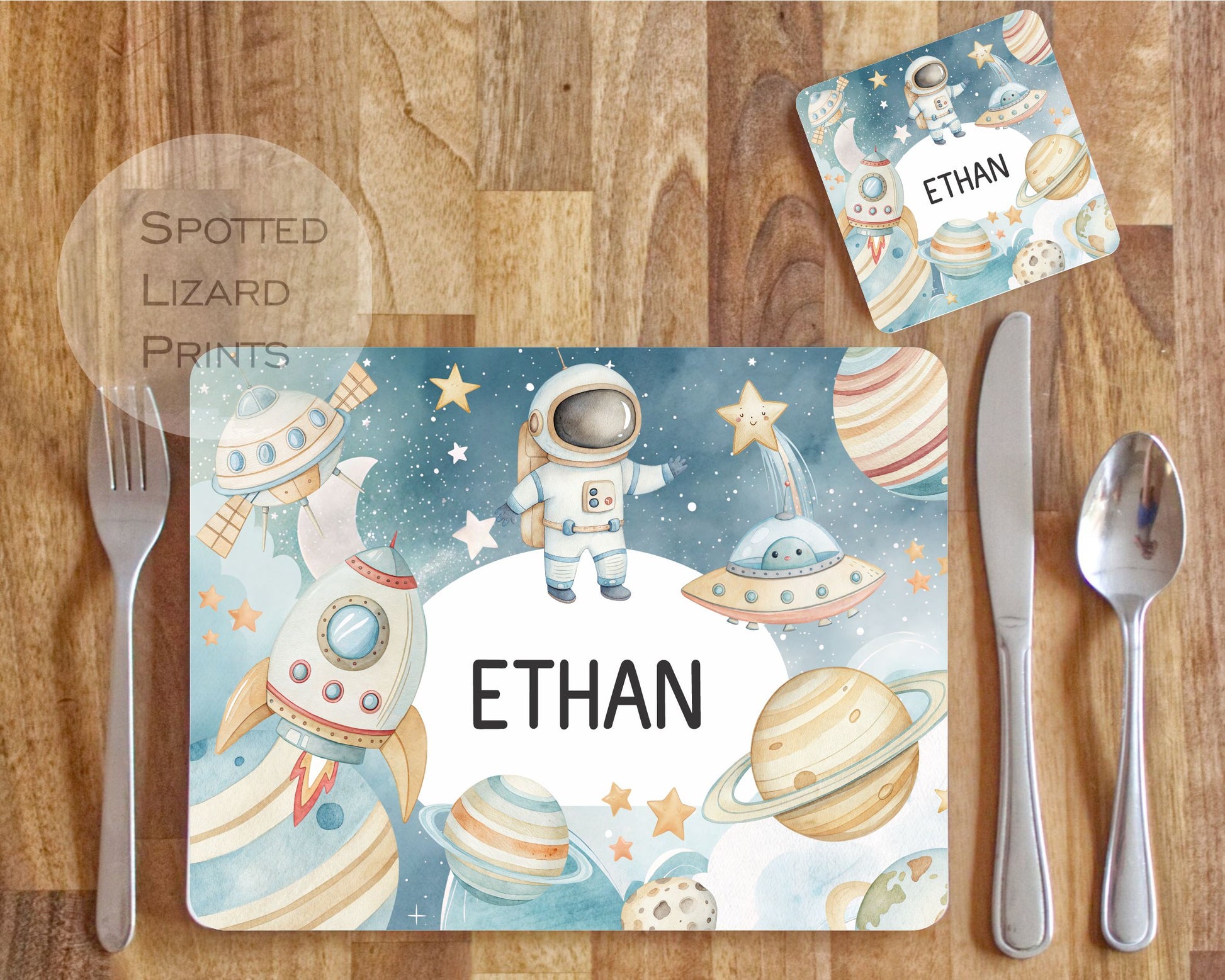 Space themed kids placemat