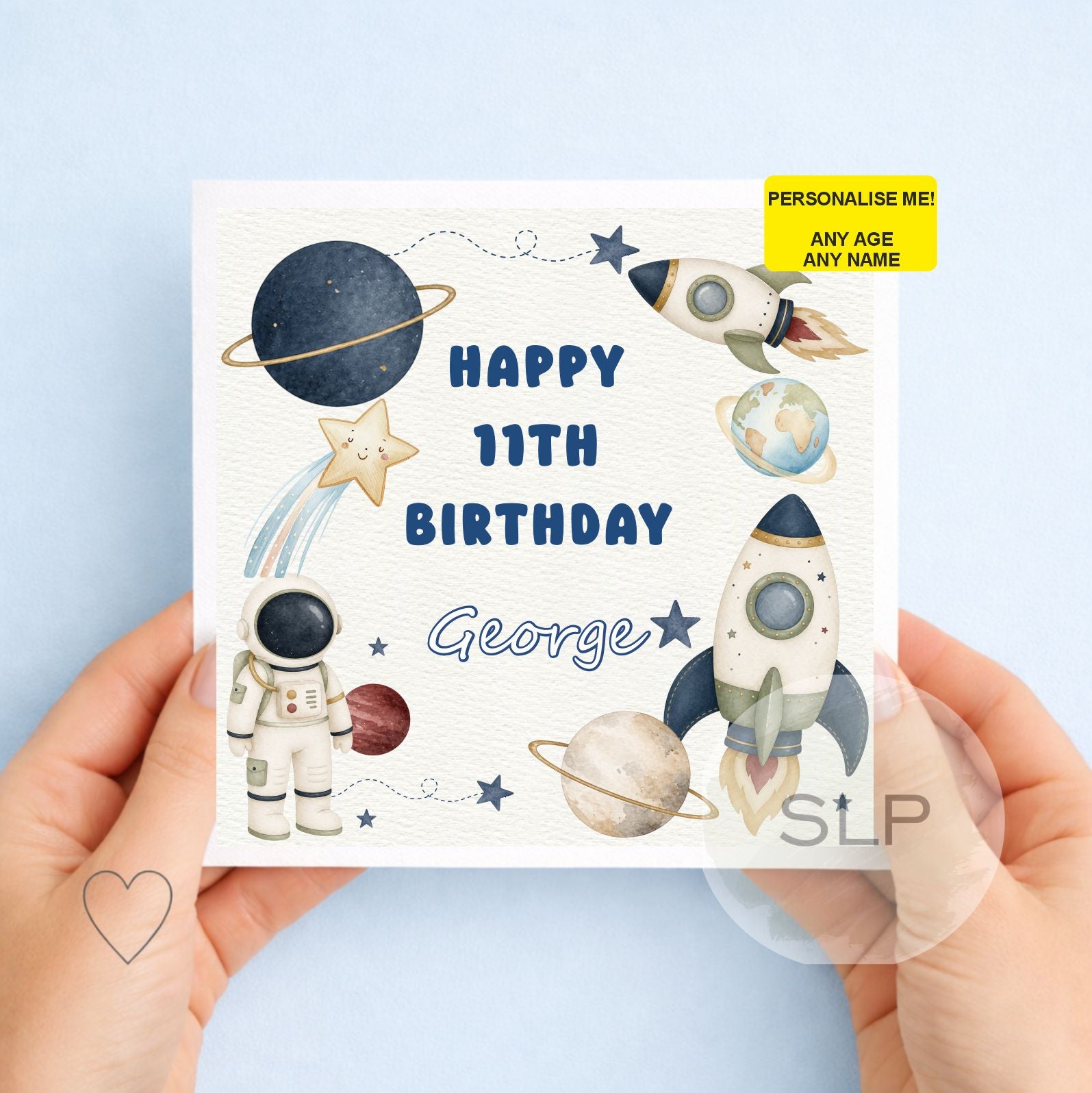 Space Birthday Card – Personalised Any Age and Name – Astronaut & Rocket Card – Boys Birthday Card