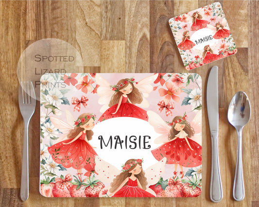 Strawberry Fairies Kids Placemat