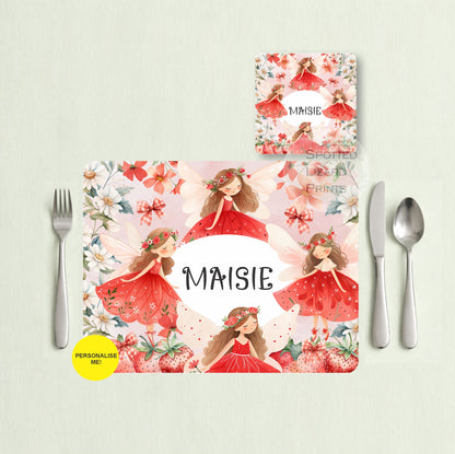 Gift for Kids - Personalised Placemat - Placemat and Coast set - Personalised Tableware - Personalised Coaster - 