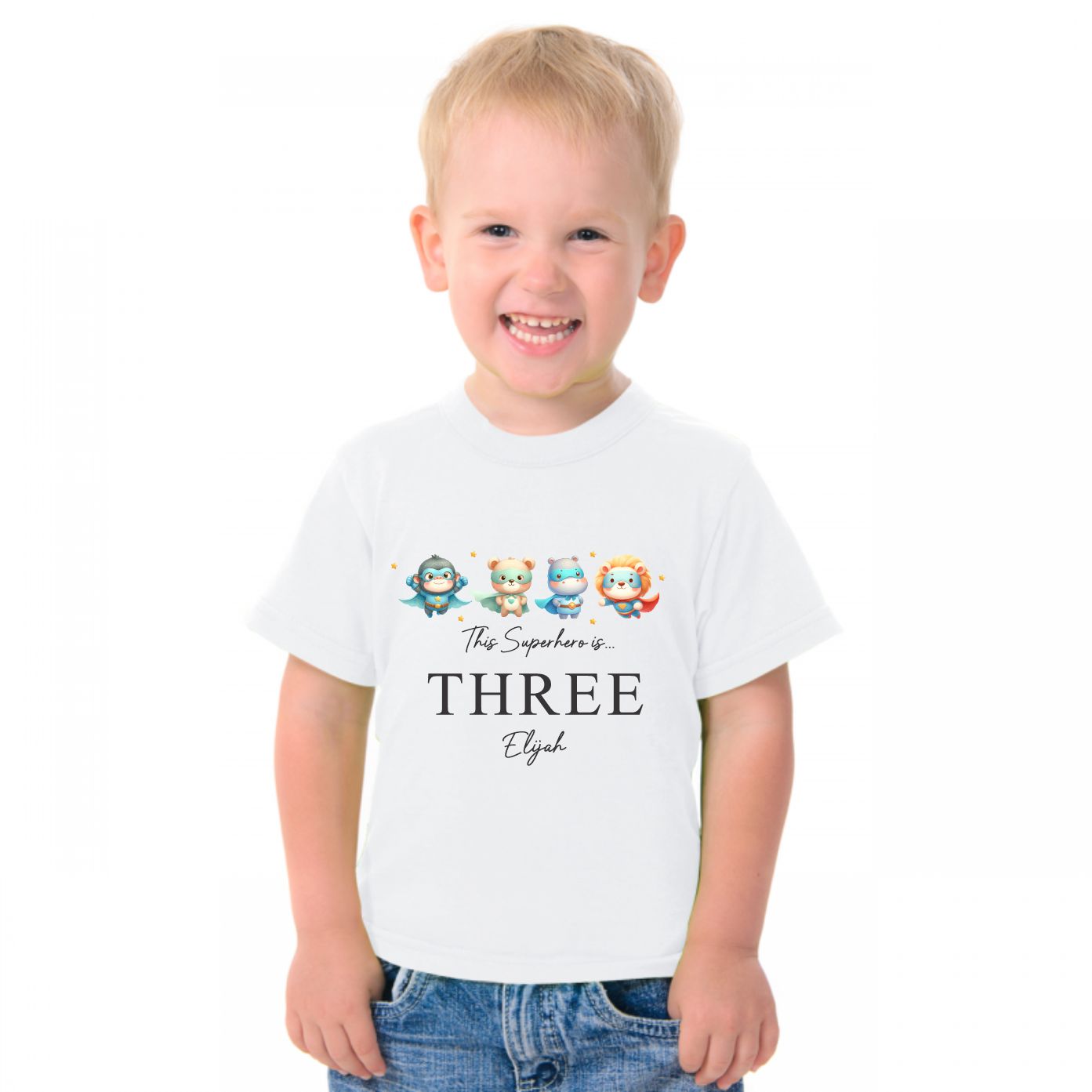 Kids super hero birthday T-Shirt