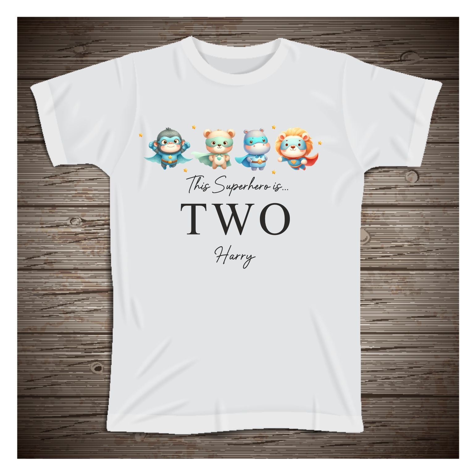 Personalised kids birthday super hero T-Shirt