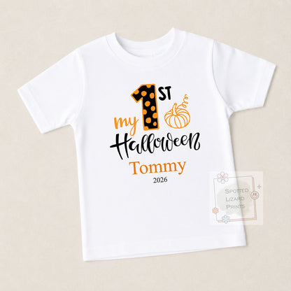 Personalised First Halloween Pumpkin Baby Outfit Baby Halloween Costume Gift Personalised First Halloween Sleepsuit, Vest or T-shirt