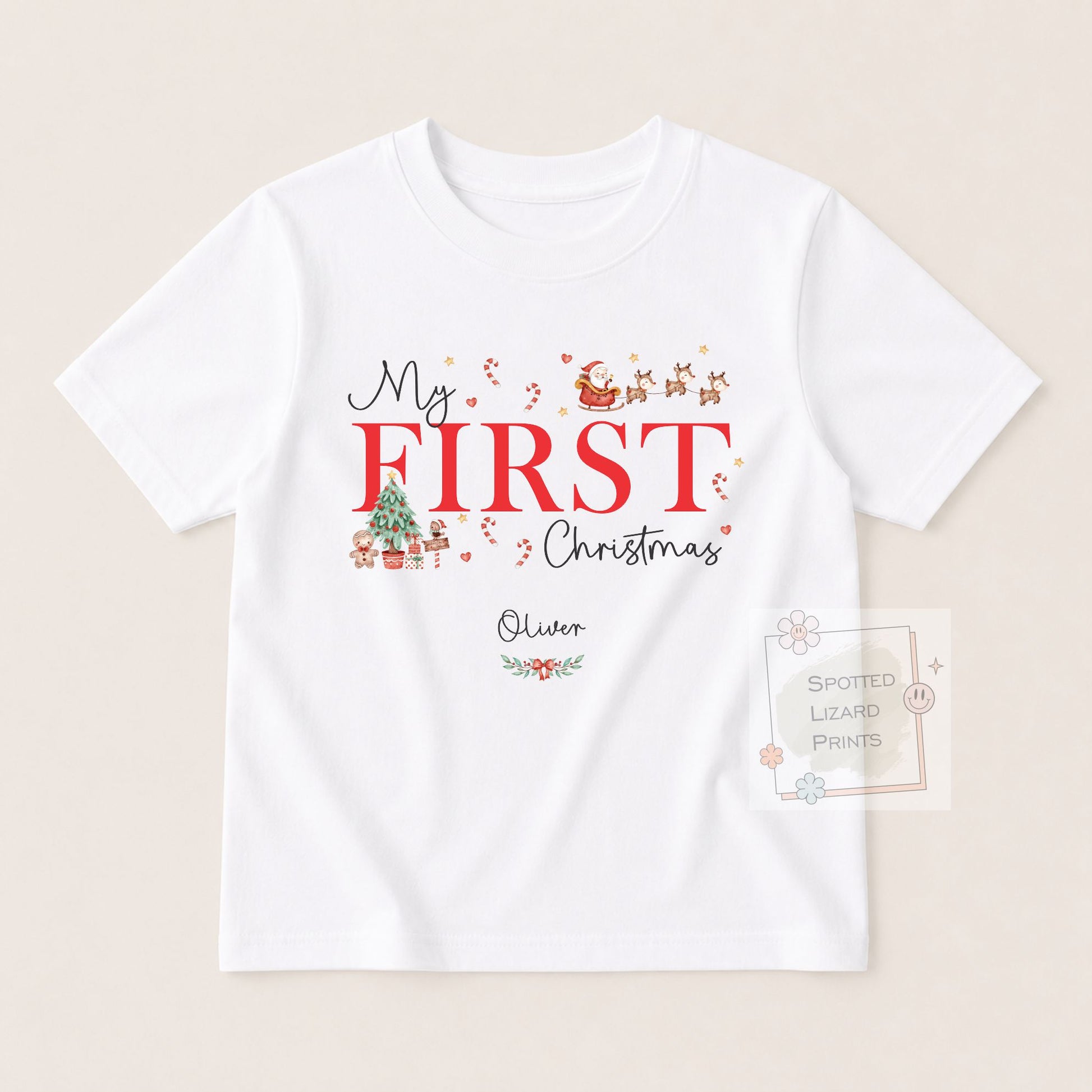 Personalised First Christmas Baby Outfit- My First Christmas Sleepsuit or Vest - 1st Xmas Cute Santa - Personalised baby Gift