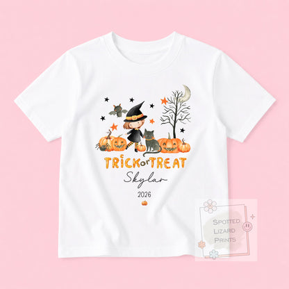 Personalised First Halloween Baby Outfit | My 1st Halloween Sleepsuit, Vest or T-shirt - Halloween Witch Trick or Treat