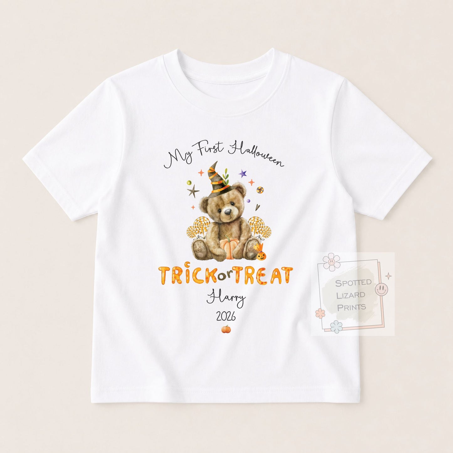Personalised First Halloween Baby Outfit | My 1st Halloween Sleepsuit, Vest or T-shirt - Halloween Teddy Trick or Treat