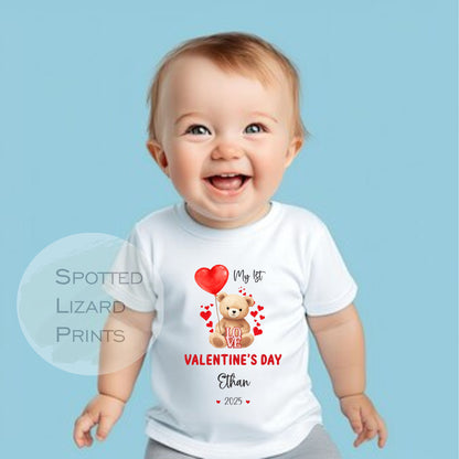 Personalised My First Valentines Sleepsuit Baby Girl / Boy Outfit First Valentines 1st Valentines - Valentines Day