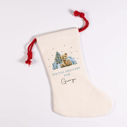 Personalised Santa Christmas Stocking - Teddy Bear Santa Stocking - Personalised Christmas Stocking - Family Stockings