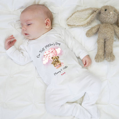 Personalised Baby clothing. Unique Hand printed Gift for Mothers Day. White Baby Clothes.