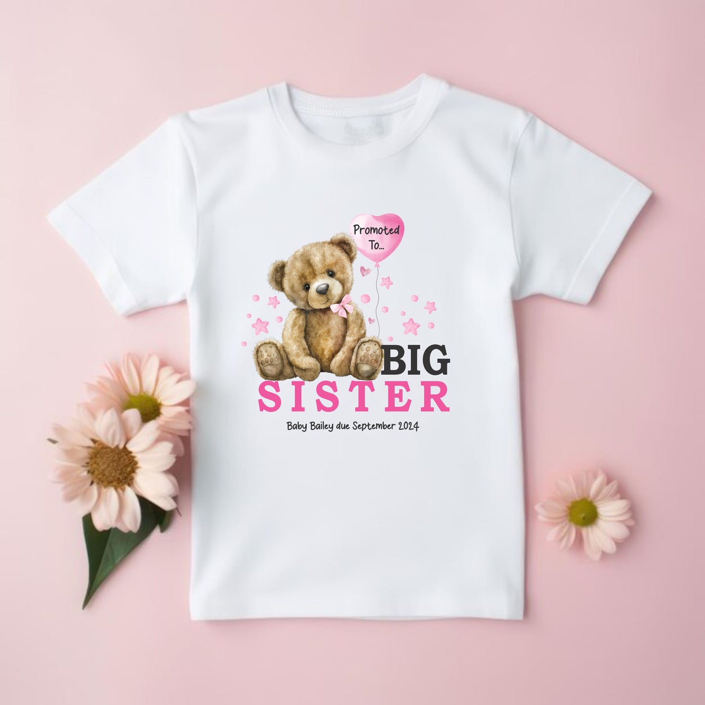 personalised children's T-shirt for pregnancy reveal