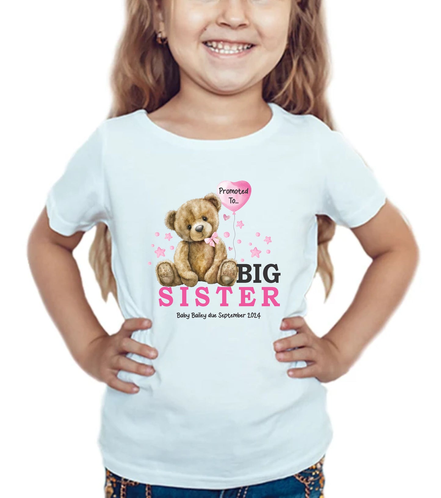 personalised sibling reveal T-shirt for children