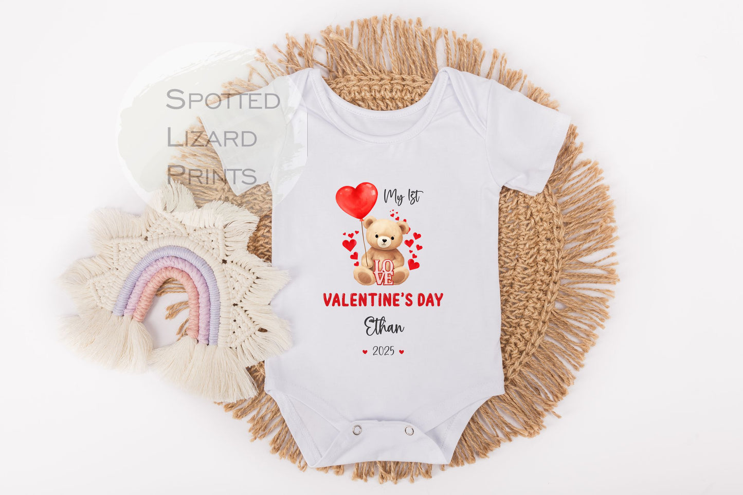 Personalised My First Valentines Sleepsuit Baby Girl / Boy Outfit First Valentines 1st Valentines - Valentines Day